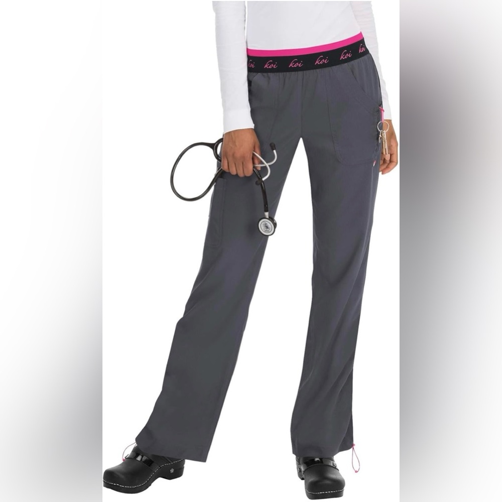 NWT KOI Lite Women's Spirit Pant Scrub Pants. Size XS regular. Color charcoal.